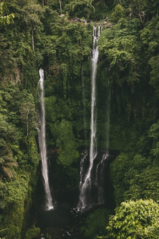 Sekumpul waterfall view from top in Munduk North Bali