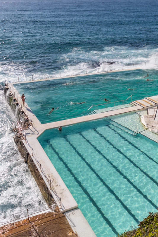 The view of Bondi Iceberg in Sydney along with Bondi beach