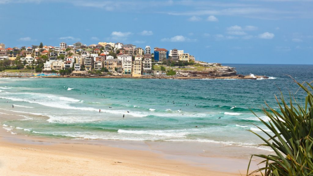 The view of Bondi beach in Sydney, new south wales