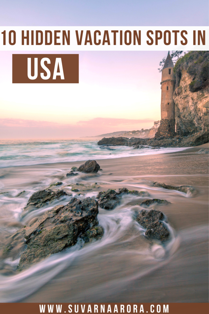 Pinterest Pin with some of the best hidden vacation spots in the US