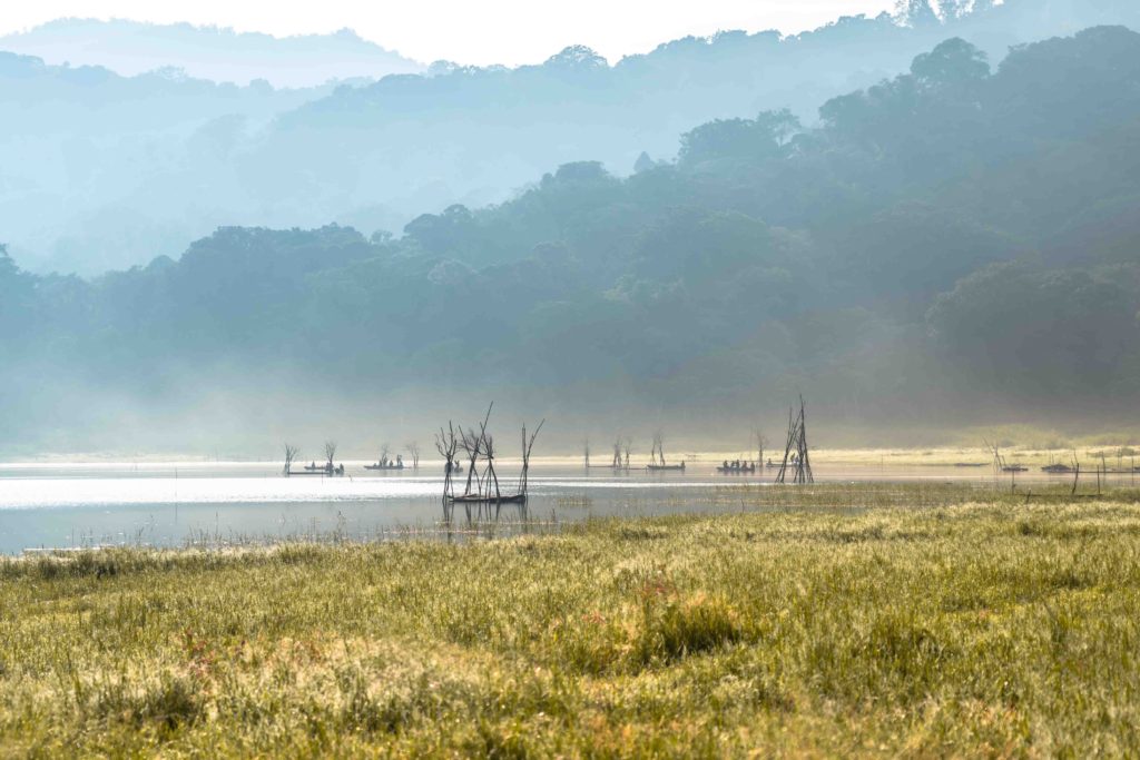 The view of sunrise at Tamblingan Lake