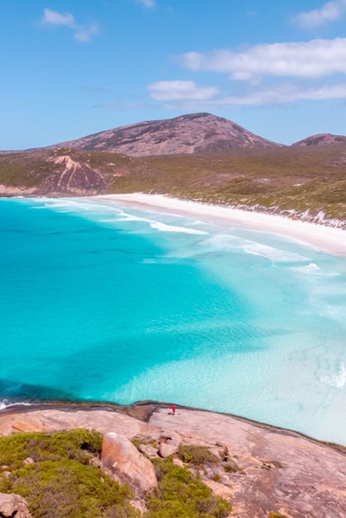 The aerial view of Hellfire Bay in Esperance, Cape Le Grand national Park