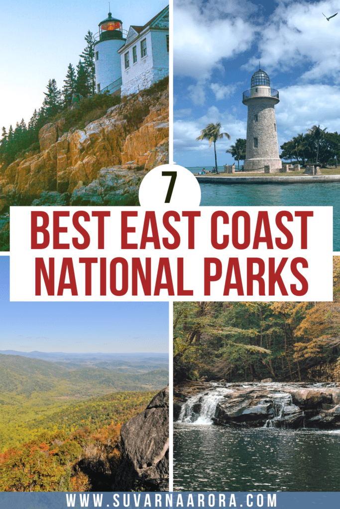 Pinterest Pin for the best East Coast national Parks in the US