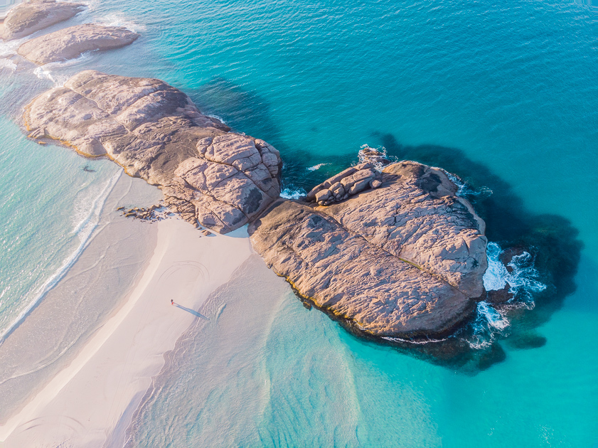 The aerial view of Wylie Bay in Esperance