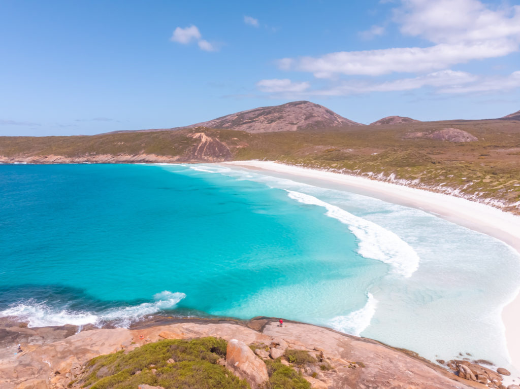 The aerial view of Hellfire Bay in Esperance, Cape Le Grand national Park