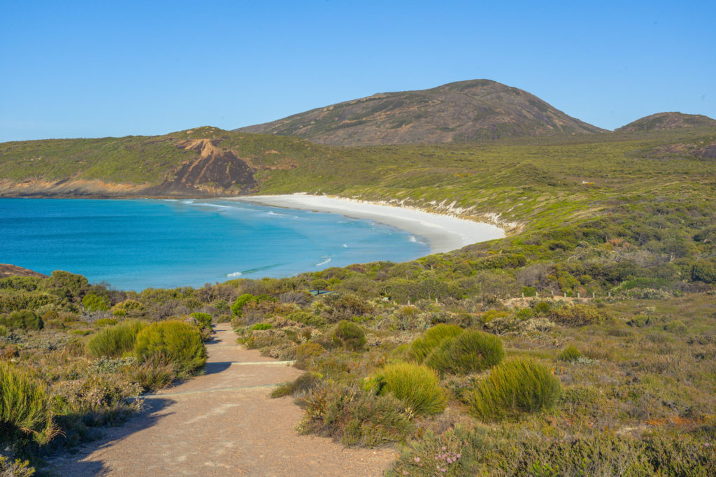 The view of Hellfire Bay during the coastal trail hike in Cape Le Grand National Park