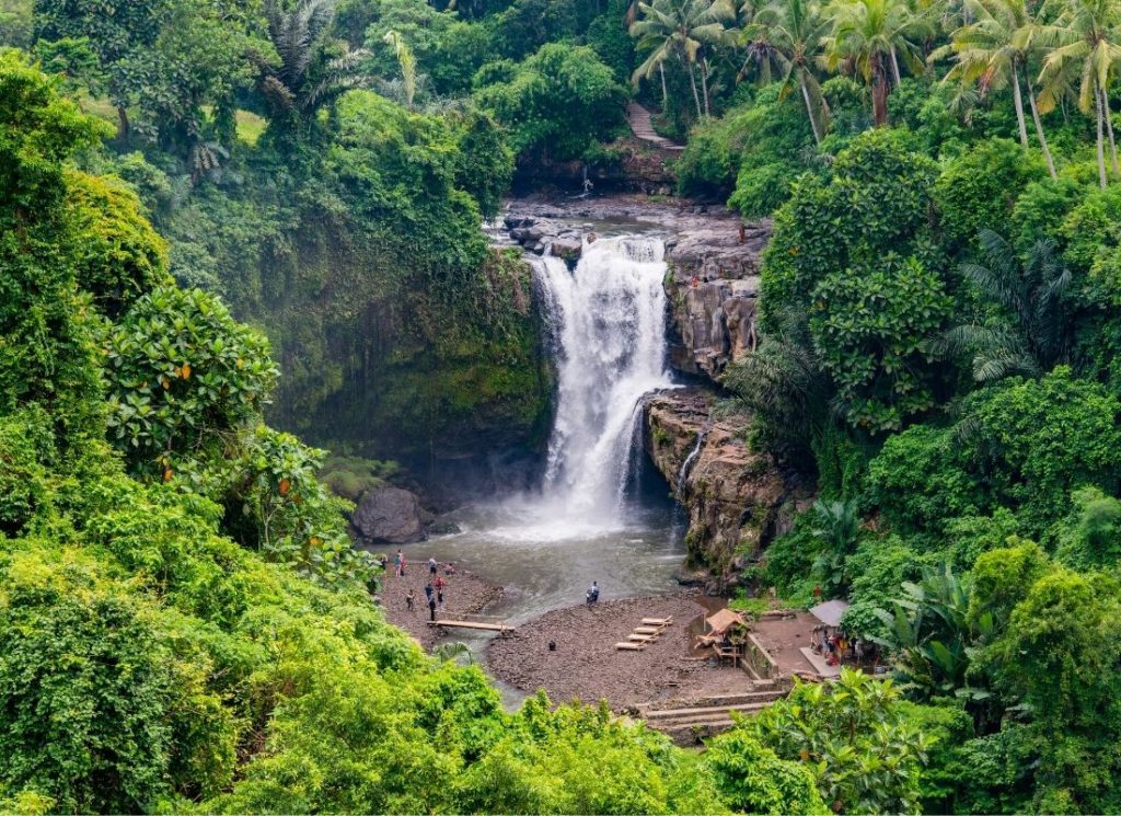 Tegenungan waterfall near Ubud is one of the easy access waterfalls in Bali
