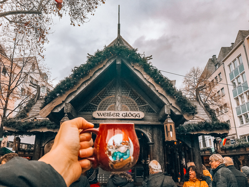Mulled wine in an elf mug at cologne Christmas market