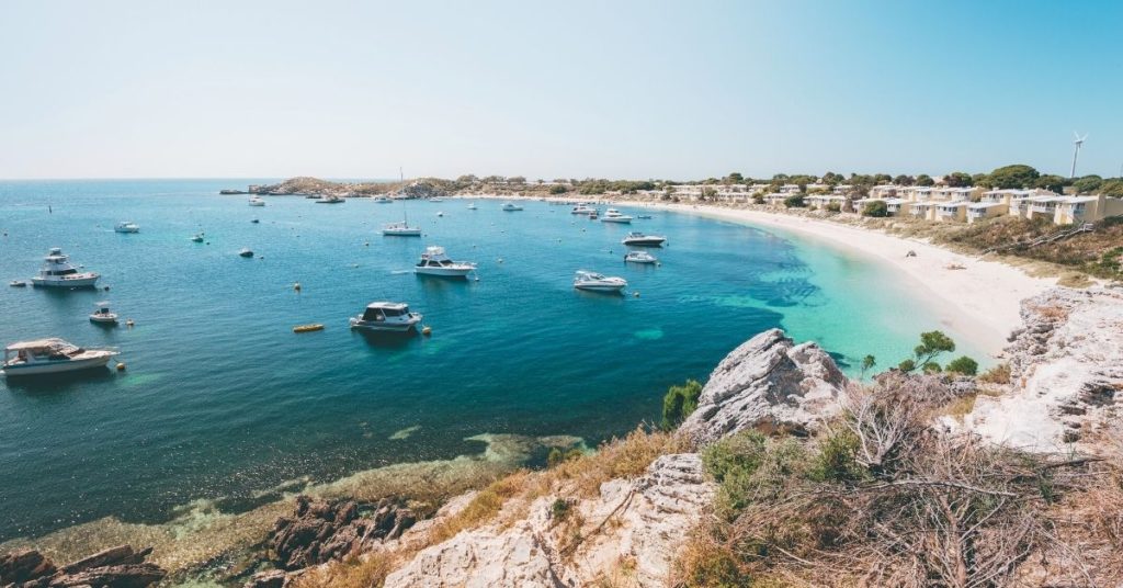 The view of Geordie Bay at Rottnest Island