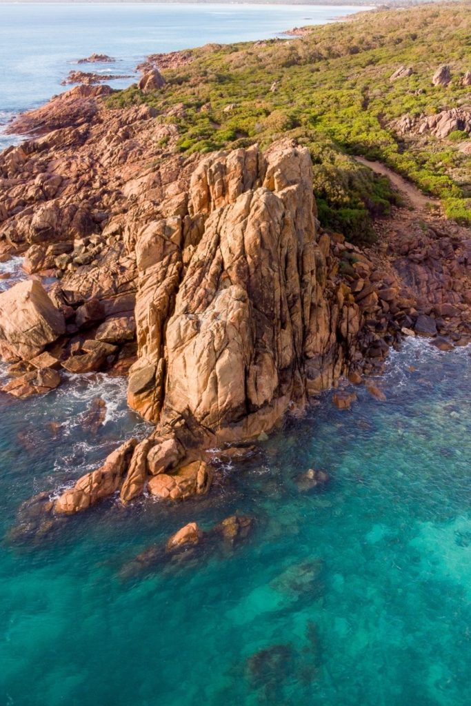 Aerial view of Castle rock in Dunsborough