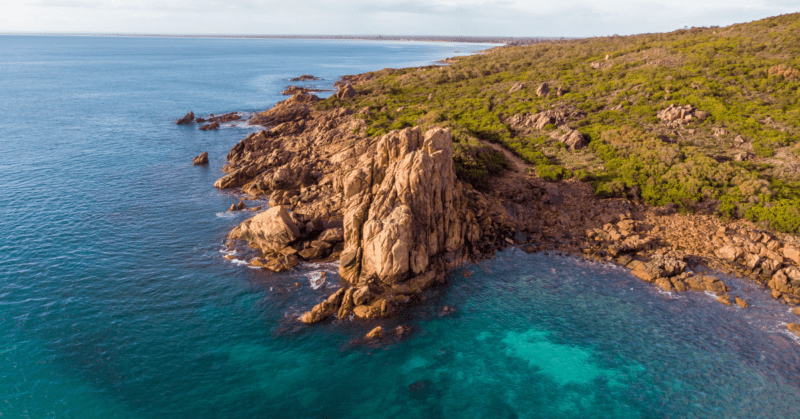 Aerial view of Castle rock in Dunsborough