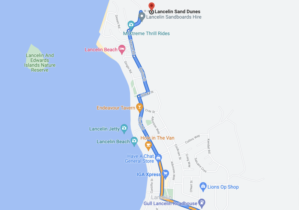 Directions to reach lancelin sand dunes