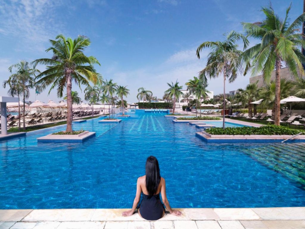Pool view of Fairmont Bab Al Bahr in Abu Dhabi