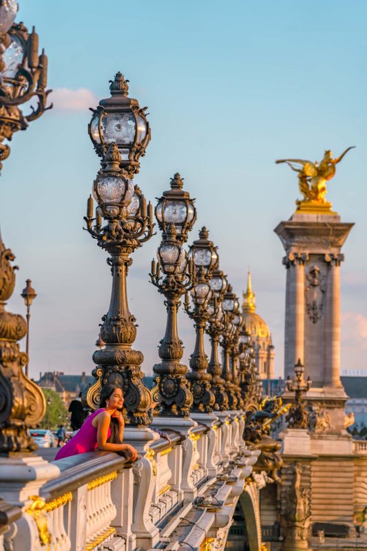 Pont Alexandre III bridge with golden details