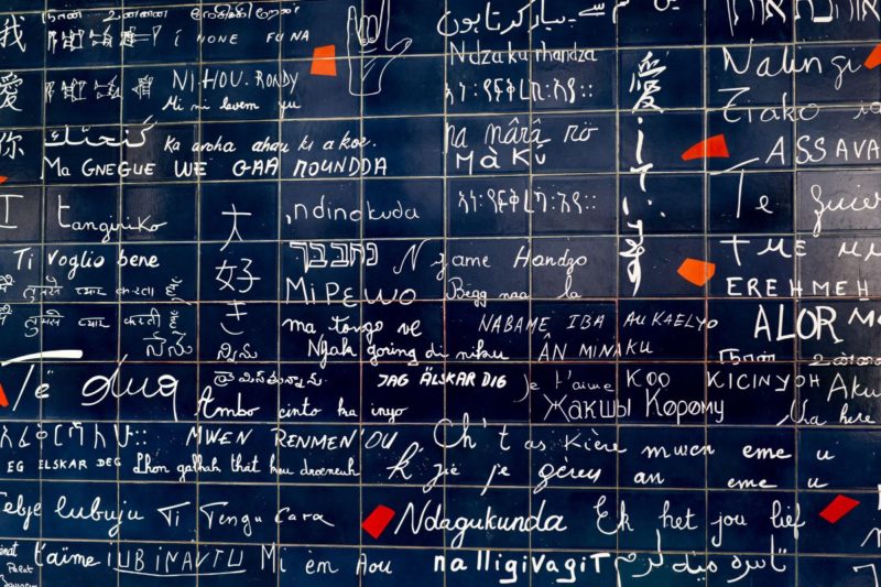The Wall of love with 'I love you' written in multiple languages.